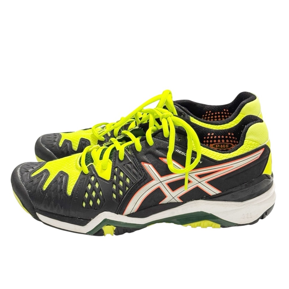 Asics Gel Resolution E500Y Cross Training Shoes Black Yellow 7.5 - Picture 11 of 12